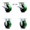 Service Caster 5 Inch Kingpinless Green Poly on Steel Wheel Caster Swivel Locks 2 Rigid, 2PK SCC-KP30S520-PUR-GB-BSL-2-R-2 - alternate 1